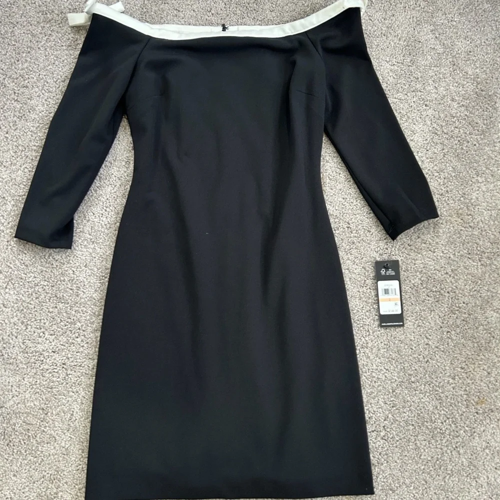 Karl Lagerfeld Black and White Off-Shoulder Dress sz 2 NWT